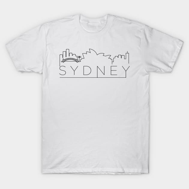 Sydney Minimal Skyline T-Shirt by kursatunsal